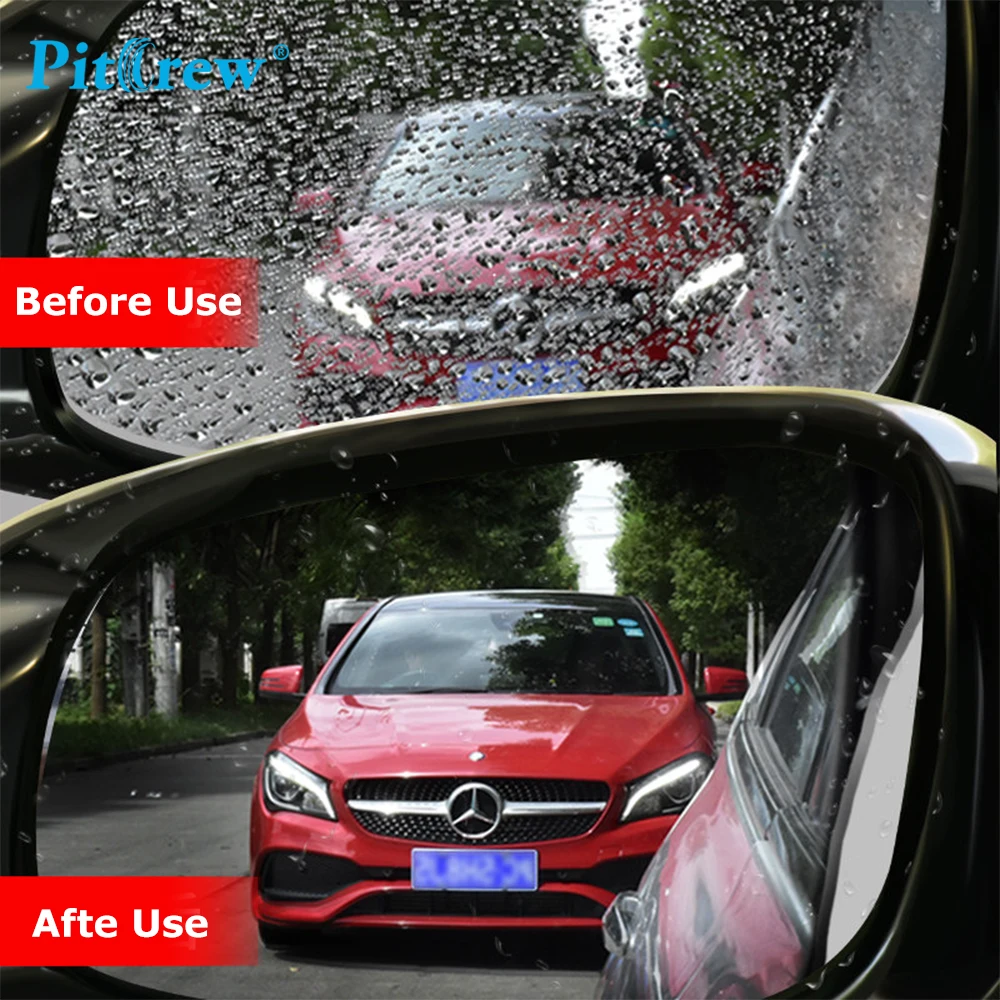 Pitrew 2PCs/Set Anti Fog Car Rearview Mirror Film Rainproof Clear Car Sticker for Car Window Mirror Protective Waterproof Film
