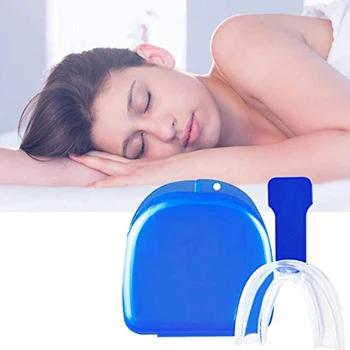 

Anti Snoring Bruxismo Mouth Guard Stopper Mouthpiece Silicone Sleep Aid Healthy Noise Reduction Blue Device Gifts For Women Men