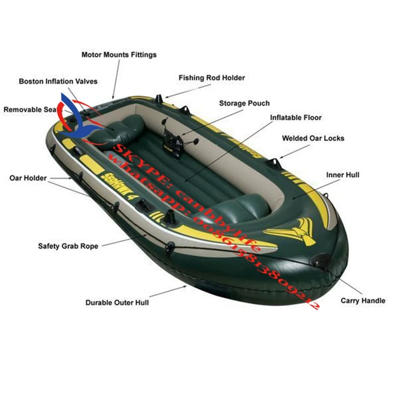 Intex Seahawk 4 человек пластиковые надувные резиновые лодки для рыбалки черновика