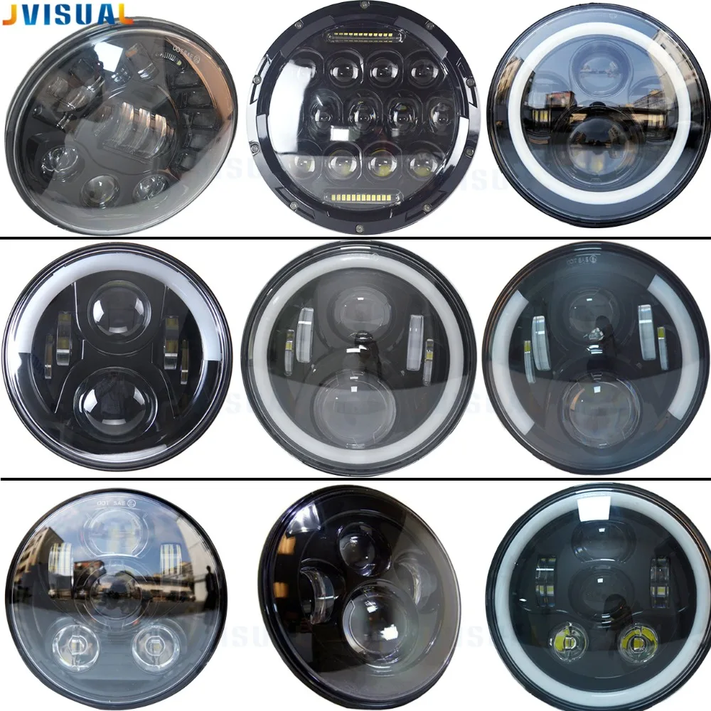 

7 Inch Projector H4 LED Driving Headlight7" Angel Eye Light For Jeep Wrangler JK TJ LJ lada niva 4x4 Suzuki Samurai Hummer Defe