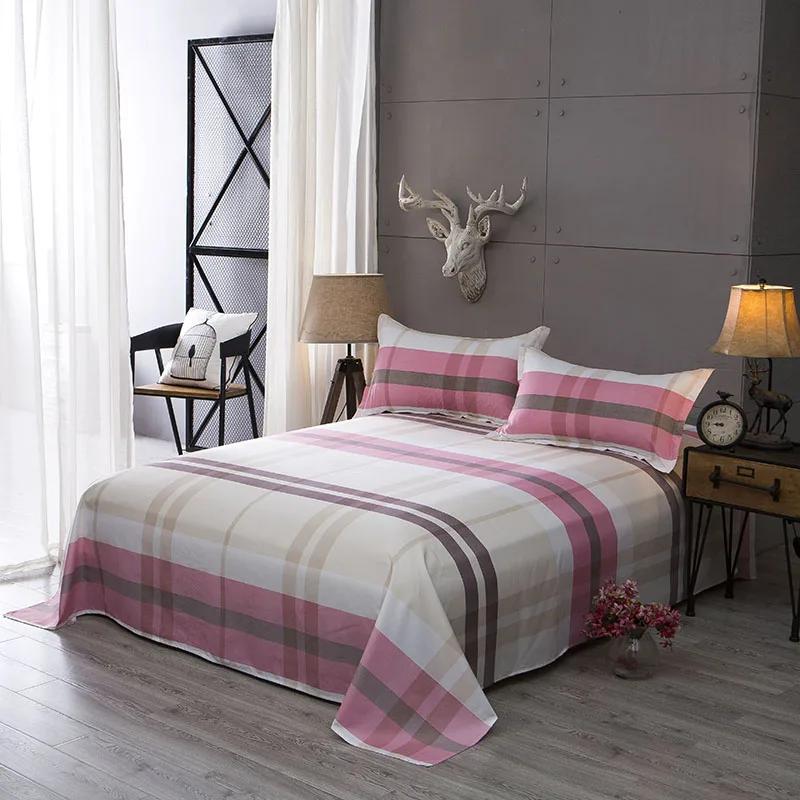 Plain Dyed Bed Sheet Floral Bedspread for Adults Students' Dormitories