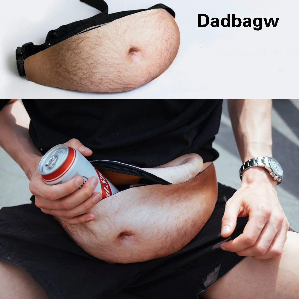 

3D Woman Man Dad Bag Fanny Pack Men Beer Belly Waist Packs Cell Phone Holder Sports Running Bags DadBag Anti-theft Organizer