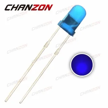 CHANZON 100pcs 3mm LED Diode DIP Blue Color Diffused Round 3V Light-Emitting Diode 3 mm Wide Angle LED Through Hole Lamp Light