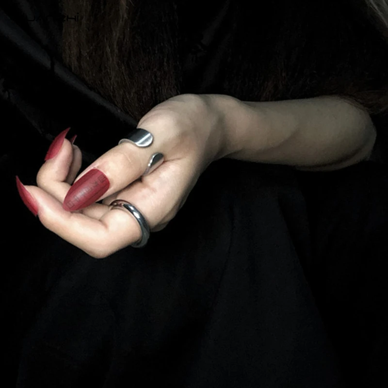 HUANZHI хип-хоп стиль Новая титановая стальная пилка Ширина зеркала 10 мм кольцо для открытия для женщин вечерние Простые ретро панк ювелирные изделия