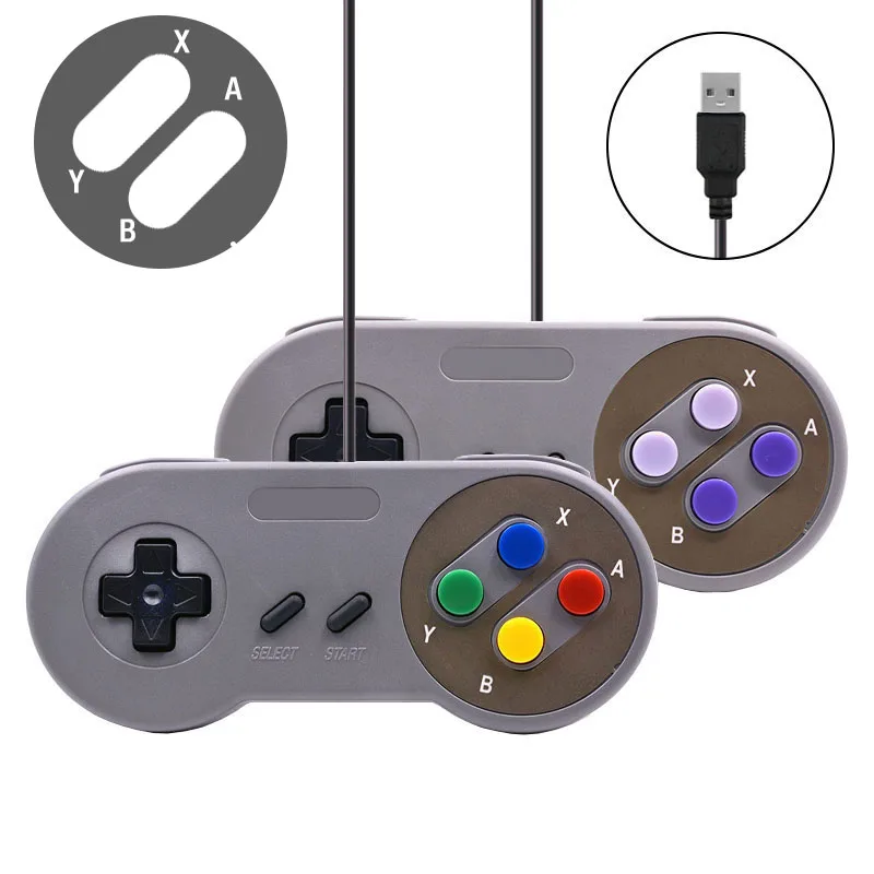 Ретро супер для Nintendo SNES Стиль классический проводной контроллер USB jopypads для Windows PC/MAC геймпады