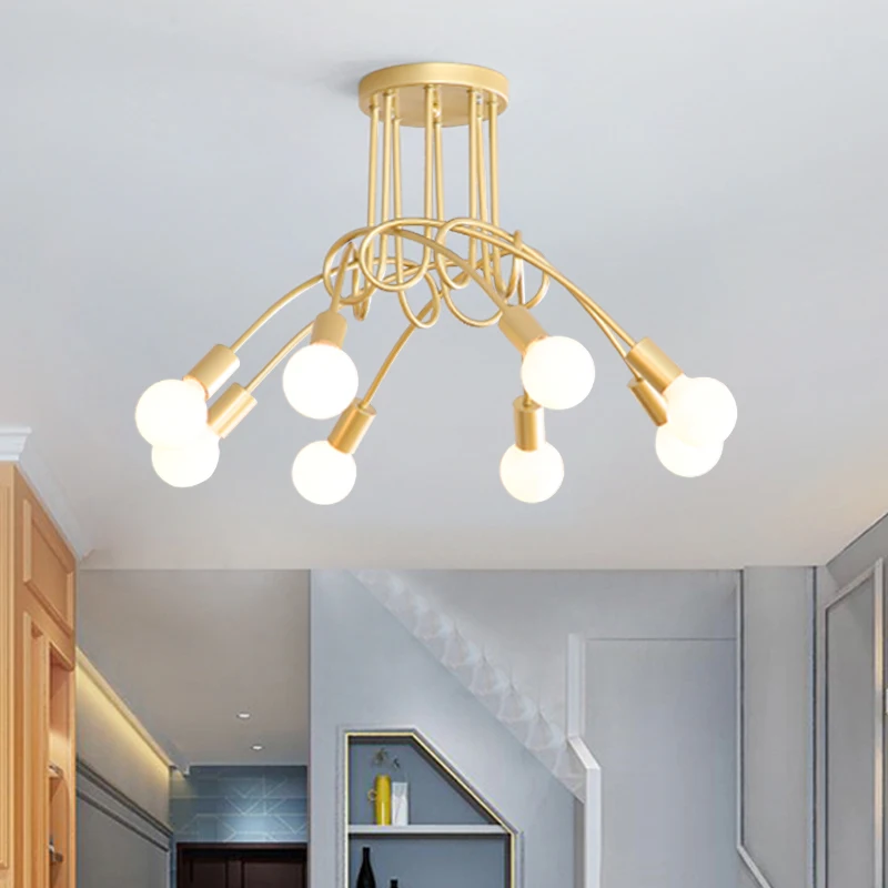 

Modern led ceiling lights Adjustable angle iron cage loft 110/220v Bulb ceiling lamps E27 industrial Indoor lighting