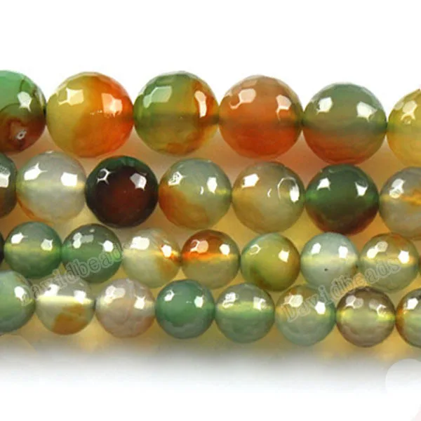 

Fctory Price 16" Natural Stone Faceted Peacock Agat Round Loose Beads 6 8 10 12MM Pick Size For Jewelry Making diy