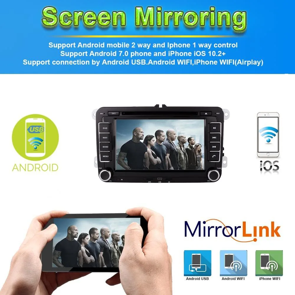 Perfect 2 DIN Android 9.0 Car DVD player For SKODA OCTAVIA/FABIA/SUPERB 2005 2010 With BT WIFI RDS Navigation Multimedia Radio Head unit 1