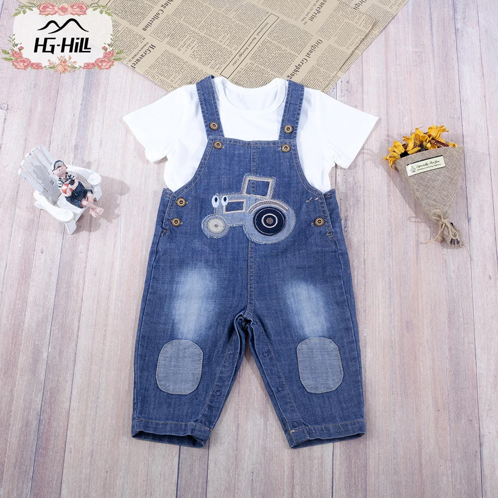 HG hilm/8360 г. детские комбинезоны для малышей джинсовые новорожденных свободная