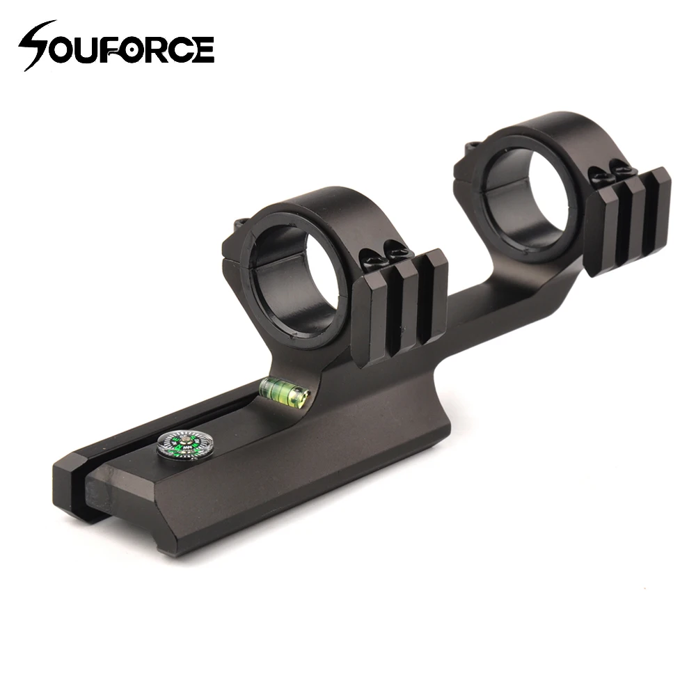 Hunting Rifle Scope Mount 25.4mm/ 30mm Diameter Rings with Spirit Bubble Level and Compass Fit