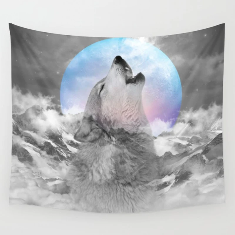 Современные украшения гобелены животные волк Слон Печать Психоделическое небо пляжное полотенце полиэстер настенный для спальни - Цвет: color 4