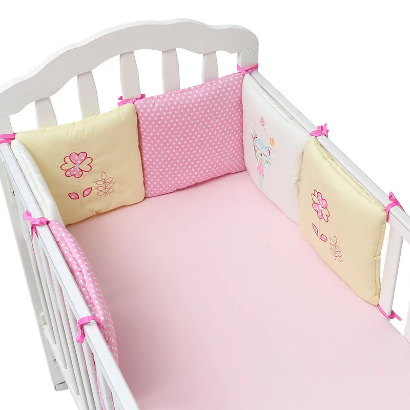 

6PCS/set Baby Bed Bumpers Cotton Plush Safety Infant Toddler Nursery Beding Protection