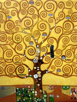 

100% Hand Painted Oils on Canvas - Tree of Life by Gustav Klim Modern Abstract Oil Paintings for Wall Decoration