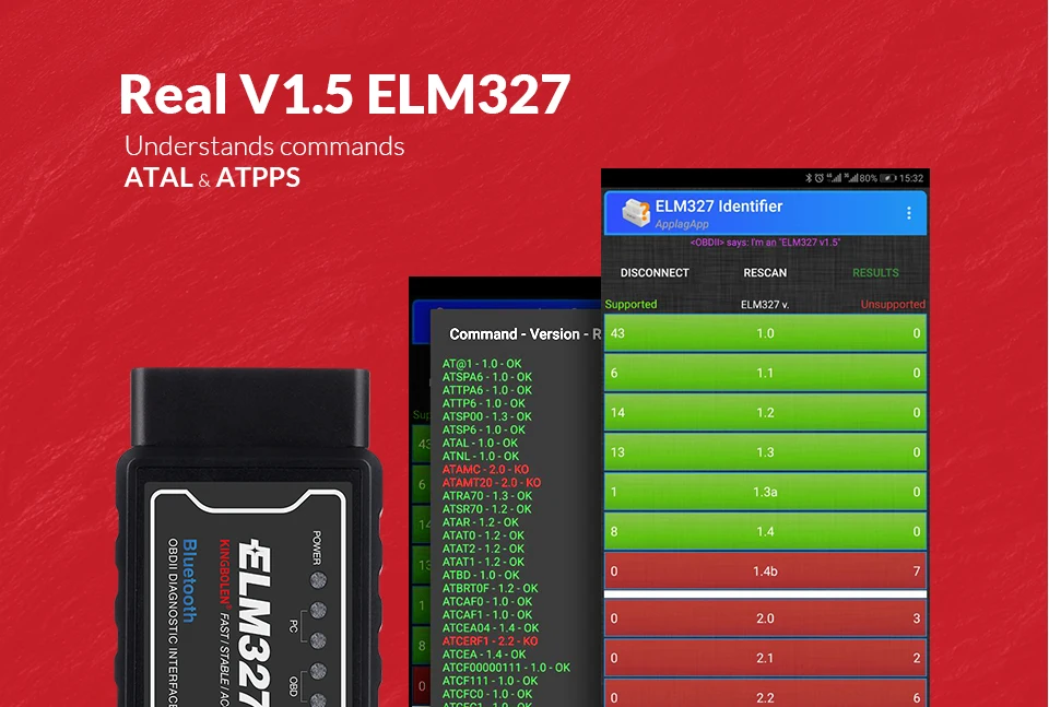 Pic18f25k80 чип мини elm327 WiFi/BT OBDII V1.5 считыватель кодов OBD 2 сканер ELM 327 Wifi диагностический инструмент для iOS/Android
