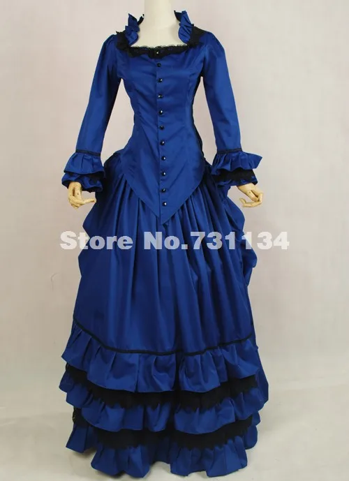 Новое Элегантное синее бальное платье 17-го 18-го века в винтажном стиле из хлопка в викторианском стиле/Вечерние платья на Хэллоуин