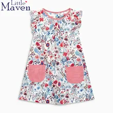 100% Little maven children brand 2018 Summer New baby girls Pure cotton printing flower pocket holiday girls beach dress dresses 100% Little maven children brand 2018 Summer New baby girls Pure cotton printing flower pocket holiday girls beach dress dresses