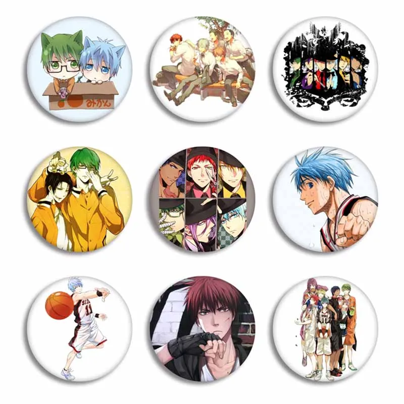 

Anime Kuroko No Basuke Cosplay Badge Japanese Cartoon Figure Kuroko Tetsuya Brooches Pin Bags Clothes Decoration Jewelry