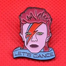 David Bowie esmalte pin vintage 80s bailar bajo presión broche ziggy stardust rayo placa música joyas artísticas artista gif