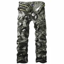 New Men Army Camouflage Trousers Baggy Cargo Military Pants Out Camo Joggers Pants Tactical Multi-Pocket Camouflage Trousers
