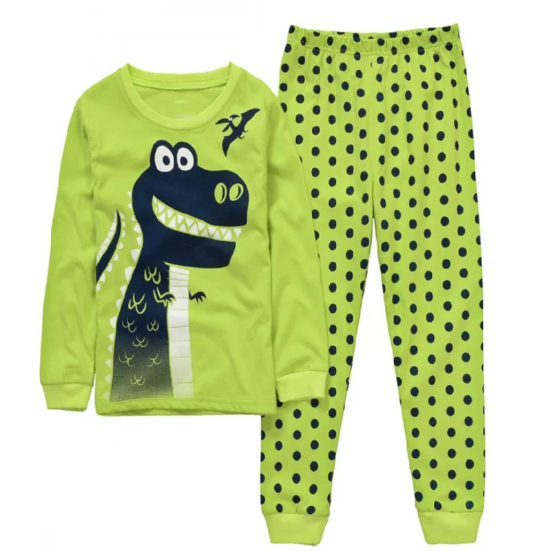 

Children stripe cotton Pajamas kids Pajamas Sets Dinosaur pattern sleepwear Boys Cartoon car nightclothes girl cute pyjamas