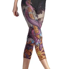 Женский морской Монстр Осьминог леггинсы для фитнеса быстросохнущие до середины икры энергетические брюки ropa mujer