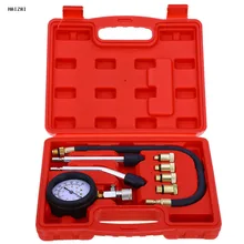 Free shipping High quality 9 PCS Petrol cylinder leakage tester Gauge Meter Test Pressure Compression Tester Leakage Diagnostic