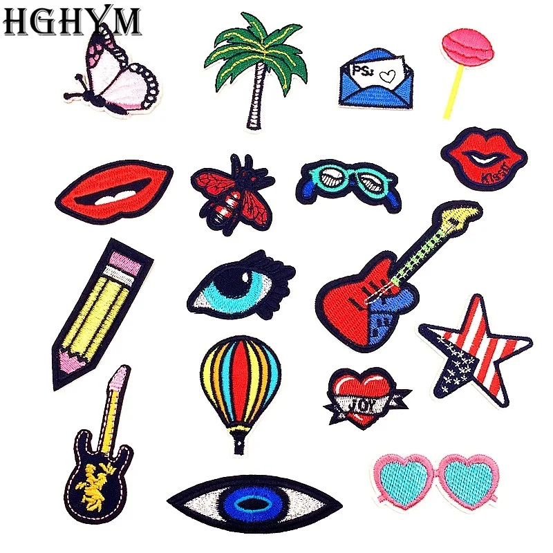 

Fashion Parches Patches Embroidered Appliqued Motif Iron On Patch For Clothes Stickers Shoes Jeans Jacket Sewing Accessories