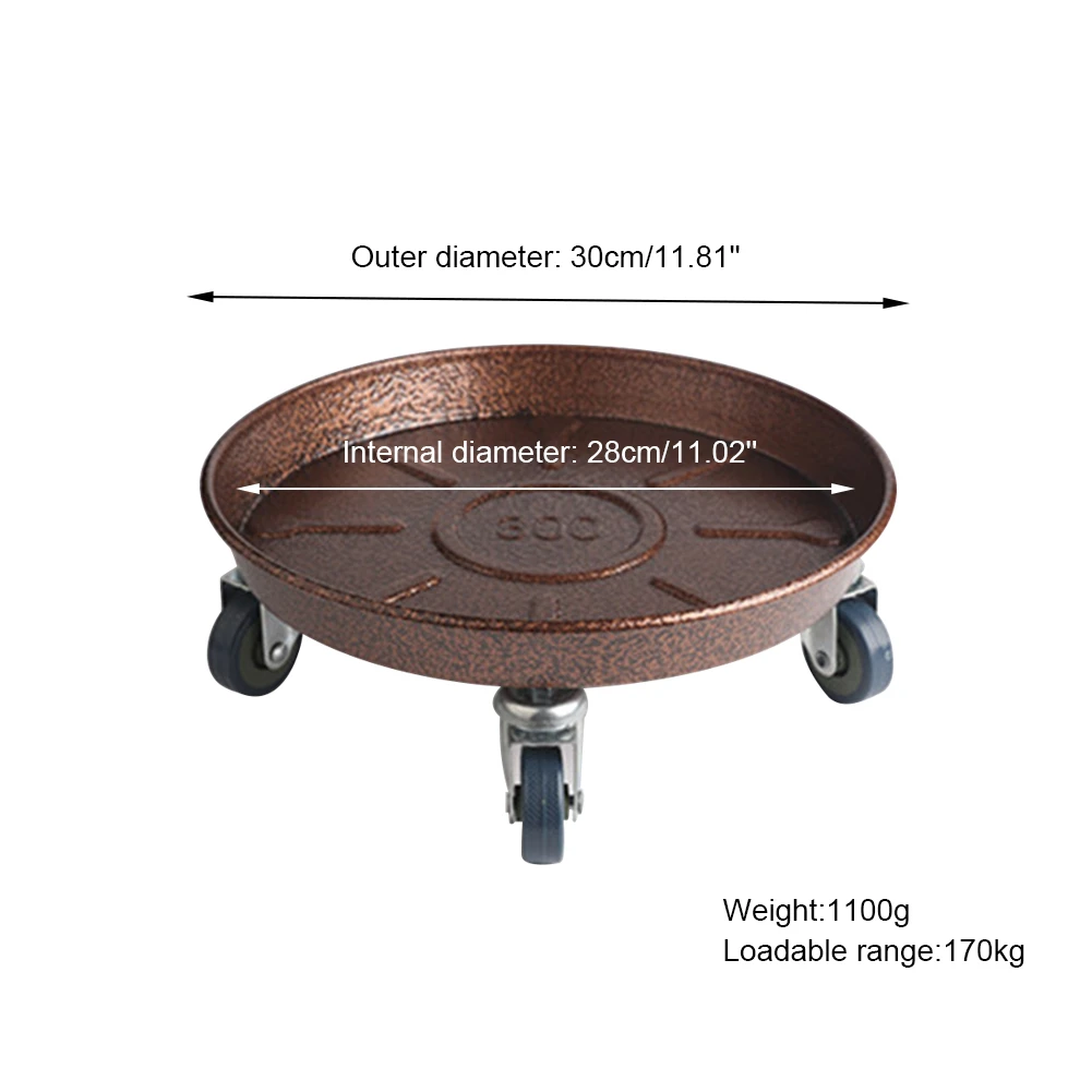 Круглый металлический цветочный горшок нижний стенд-тележка портативный Caddy на крытый открытый садовые инструменты для дома с универсальными колесами