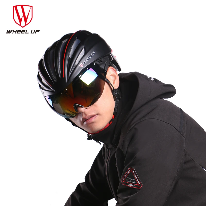 

Windproof Removable Lenses Bicycle Helmet Cycling Mtb helmet Men Mountain Bike Bicycle Helmets For Men With Goggles