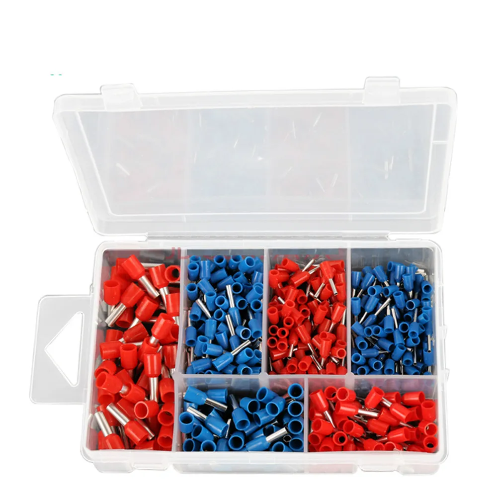 

450pc Electrical Ferrule Type Cable Terminals Connectors Assortment Kit 5 Values AWG12 - 22