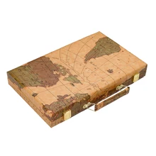 Wooden Backgammon Set Traveling font b Toys b font 15 inch large Folding Portable Luxury PU