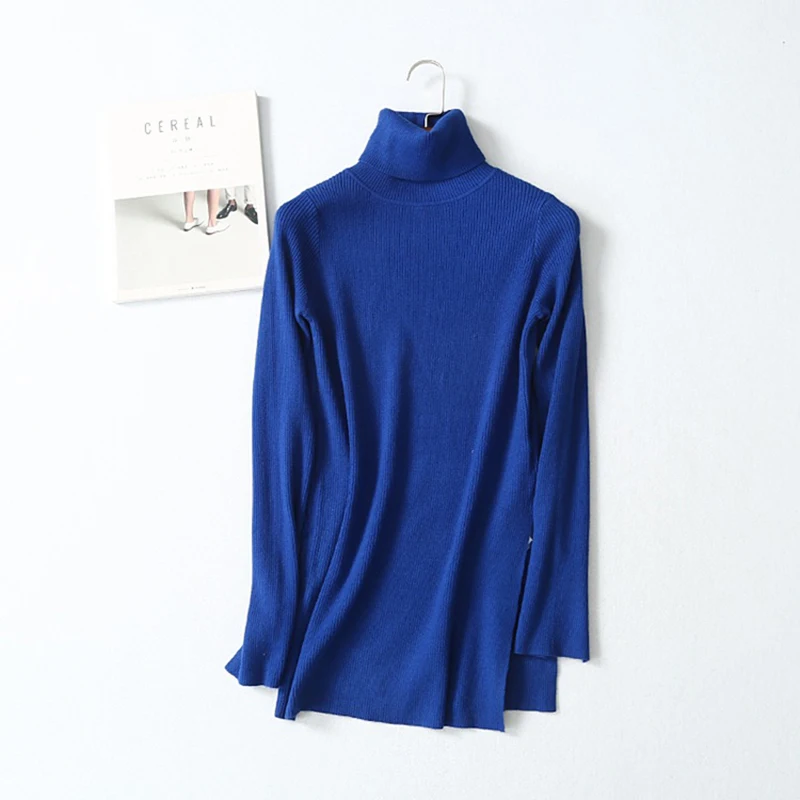 

New Arrival Women Oversize Basic Knitted Turtleneck Sweater Female Solid Turtleneck Collar Pullovers Warm Sweaters
