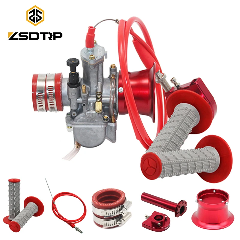 ZSDTRP 21 24 26 28 30 32 34MM Motorcycle PWK Tuning Power Carburetor+Throttle grips+Cable+Hand