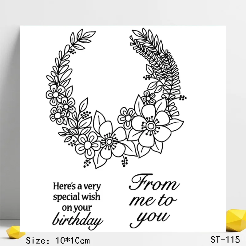 

AZSG Flowers Leaves Garland Clear Stamps/Seals For DIY Scrapbooking/Card Making/Album Decorative Silicone Stamp Crafts