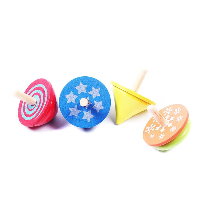 New Baby Educational Toy 4 Pcs Cartoon Colored Wooden Spinning Top Toy Wood Gyro Classic Learning Educational Toys for Kids New Baby Educational Toy 4 Pcs Cartoon Colored Wooden Spinning Top Toy Wood Gyro Classic Learning Educational Toys for Kids