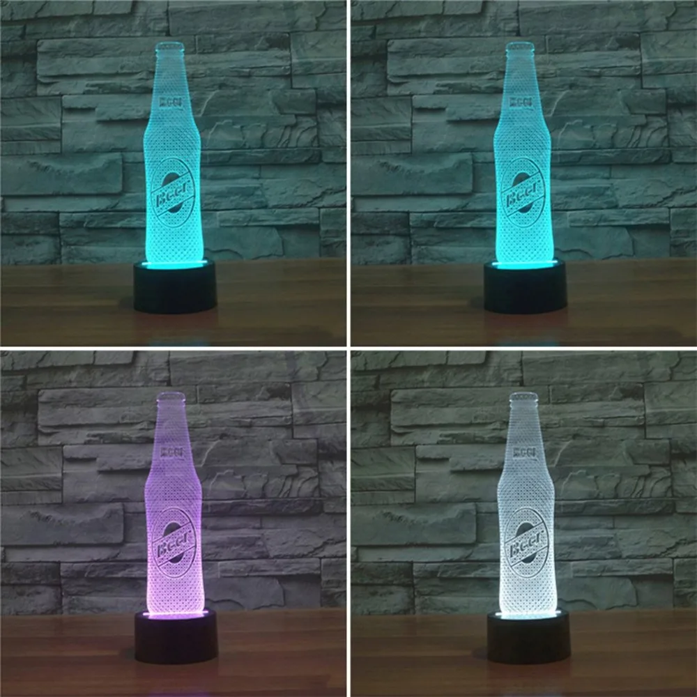 Beer Bottle 3d Light Colorful Led Visual Gift Atmosphere Table Lamp | Освещение