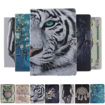 

Fashion Tiger Girls Lion Painted PU Leather Case For Samsung Galaxy Tab S 8.4 T700 T705 8.4 inch Protective Tablet case+film+pen