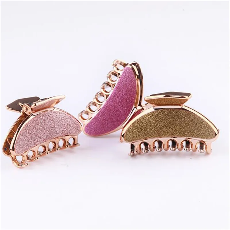 Glitter Colorful Girls Hairpins Crab Hair Claw Clamp Women Barrettes Scrub Hair Clips Hairgrip Hair Accessories Headwear