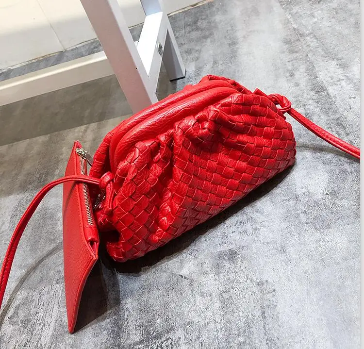 Высокое качество, простая модная сумка-хобо из искусственной кожи, Женский Повседневный клатч, сумка-конверт, сумка через плечо, женская сумка, сумка - Color: Braided red