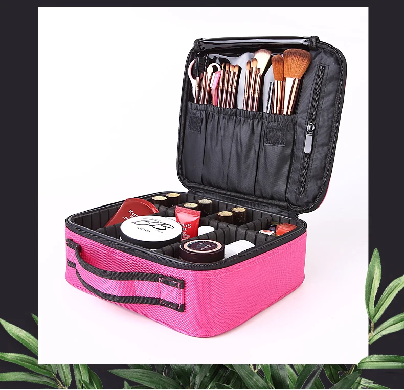 2018 профессиональное дамское косметичка Органайзер Для женщин дорожный макияж случаях большой Ёмкость Косметика чемоданы для макияжа X3235