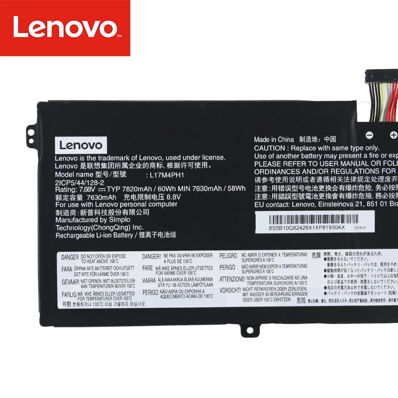 Аккумулятор для ноутбука lenovo Йога 7 Pro Pro-13IKB C930 C930-13IKB C930-13IKB 81C4 L17C4PH1 L17M4PH1 7,68 V 60Wh