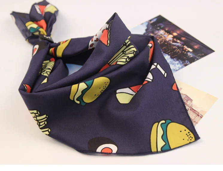 New Unisex Hip-hop Cotton Square Scarf Cartoon Floral Men's Scarves Women Casual Wear Neck Scarf Cover Headband 60*60CM Bandanas mens infinity scarf