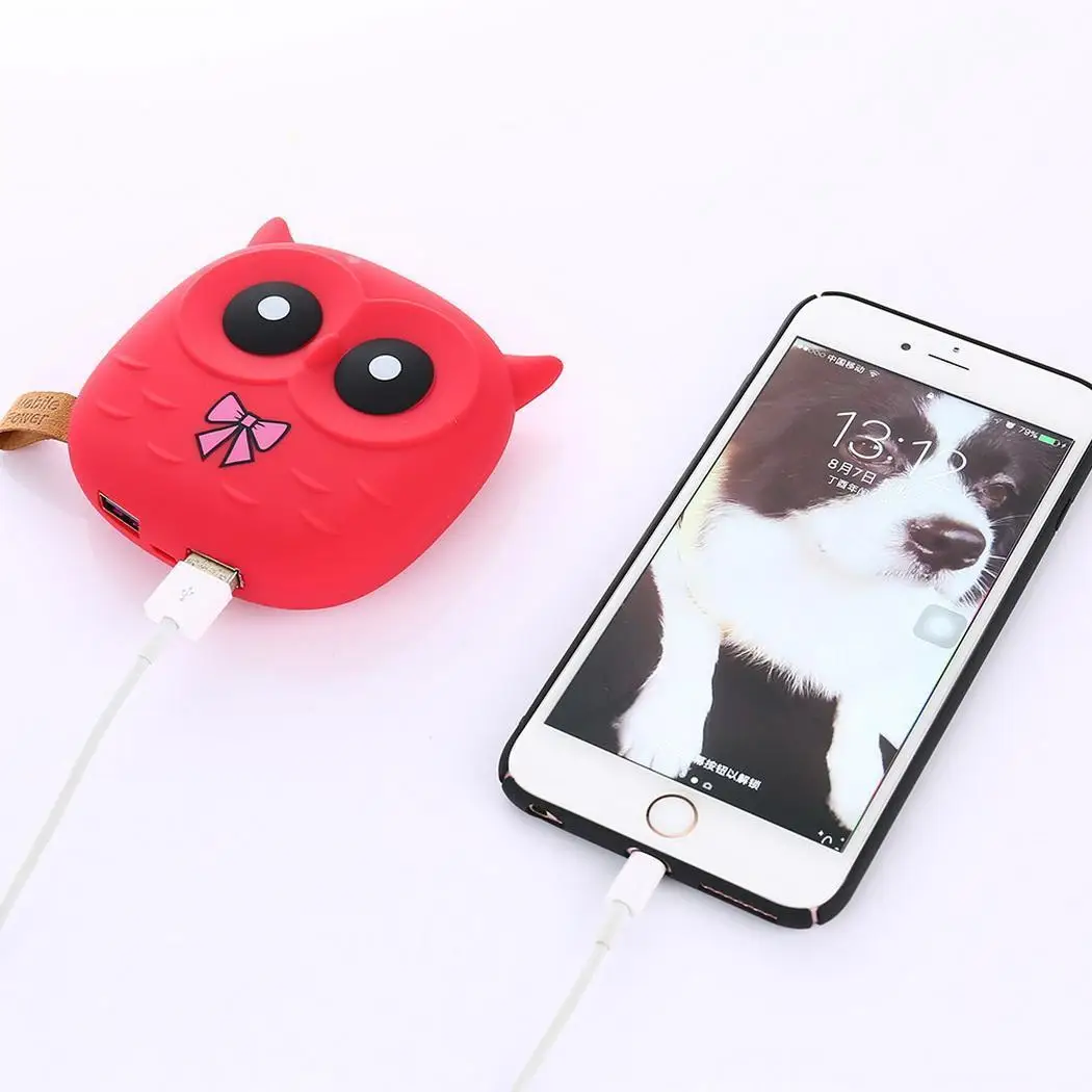 Cute Owl Mobile Power Bank Charger 8000mah Powerbank External Battery Dual Usb For Cellphone Poverbank