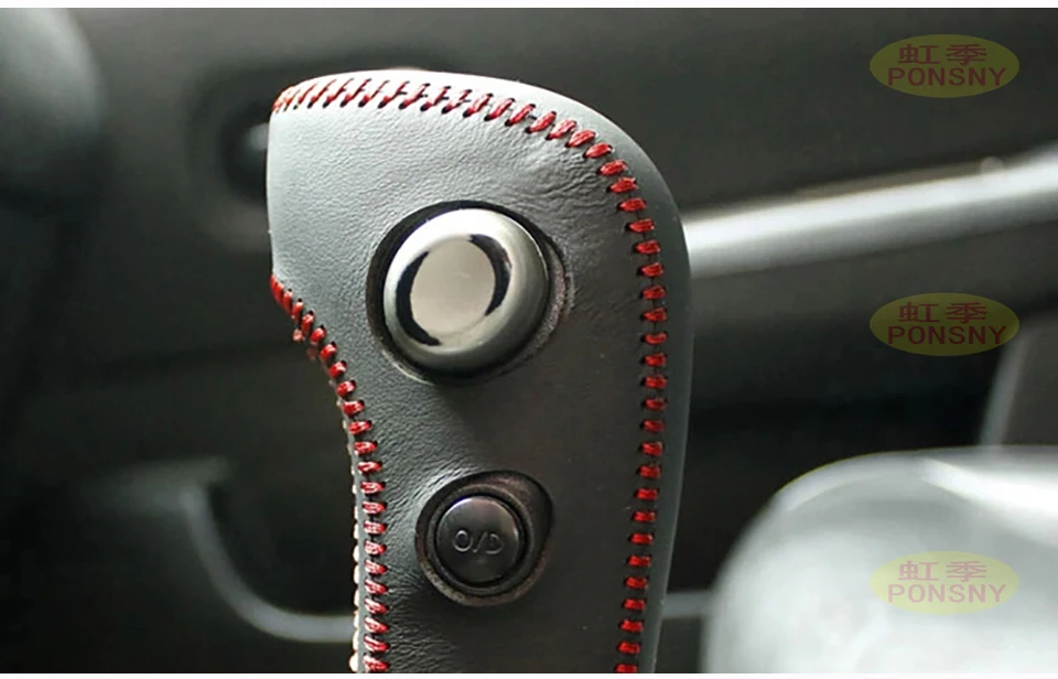 Чехол PONSNY для автомобиля, для Nissan Tiida 2005-2009 Sylphy Almera, автоматическая ручка переключения передач, натуральная кожа, ручная работа