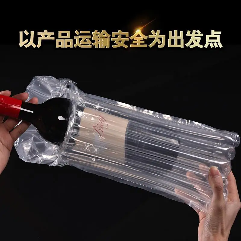 

100Pcs 9*30cm Clear Plastic Poly Air Bubble Column Pack Pouch Red Wine Storage Pack 7 Column Anti Pressure Bag For Easy Broken