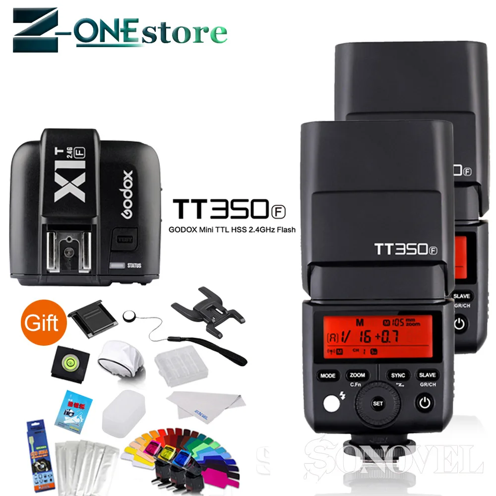 2XGodox FlashSpeedlite TTL TT350F высокоскоростная 1/8000s GN36 2 4G Беспроводная X система + передатчик