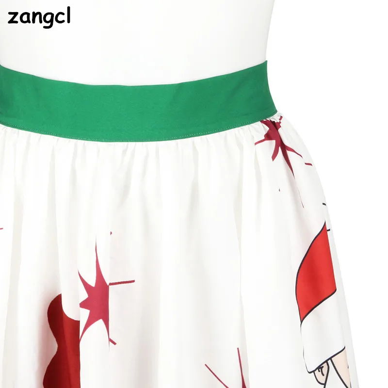 Zangcl осень зима Новый Для женщин в юбка Высокая Талия взрывной Снеговик Санта