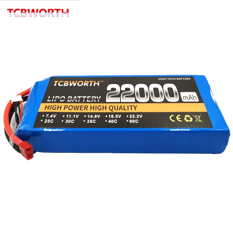 Batterie LiPo 6S 22.2V 10000-22000mAh 25C pour Drone RC Planeur