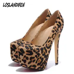 Loslandifen/Женская обувь на высоком каблуке с острым носком, сезон весна-лето, модные пикантные женские туфли-лодочки на платформе с