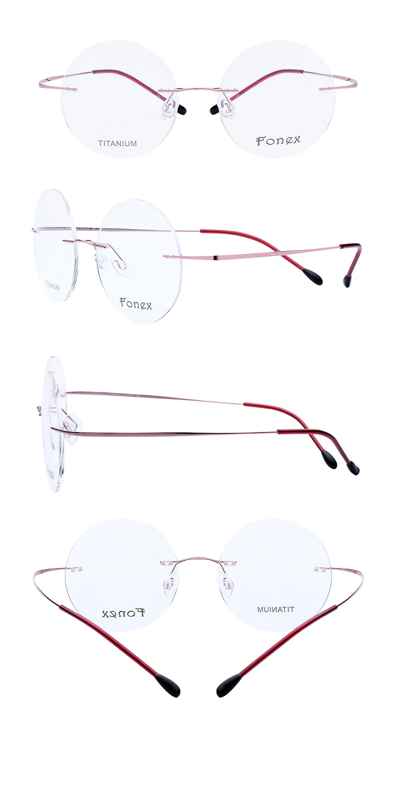 Оправа для очков, оптические очки без оправы, очки по рецепту, высокое качество, круглые очки без оправы, 6 цветов